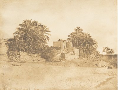 Ruinerna av en romersk triumfbåge, vid Philae, april 1850. av Maxime Du Camp