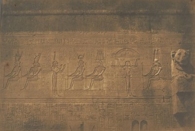 Sniderier på den bakre fasaden av det stora templet i Dendera Tentyris, 1849-50. av Maxime Du Camp