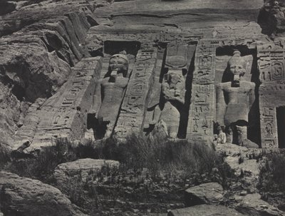 Södra delen av Hathors stenhuggna tempel, Abu Simbel av Maxime Du Camp