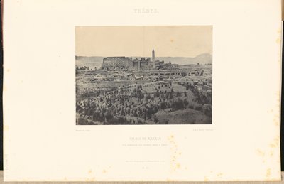 Thebe. Palatset i Karnak. Allmän vy över ruinerna, mot öster. av Maxime Du Camp