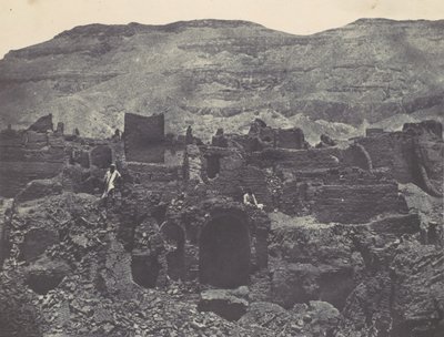 Thebe. Medinet-Habou. Ruinerna av staden Papa, 1850. av Maxime Du Camp