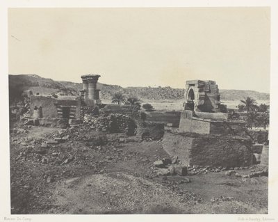 By och tempel på ön Beghé, väster om Philoe; Nubien, plansch 81 från albumet "Egypte, Nubie, Palestine et Syrie" (1852) av Maxime Du Camp