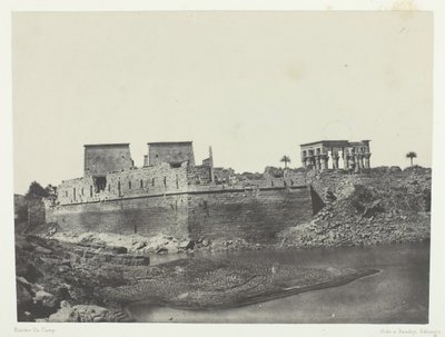 Utsikt från sydvästra vinkeln, Philoe, Nubia, 184951, tryckt 1852. av Maxime Du Camp