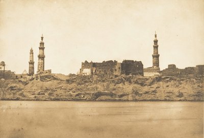 Utsikt över Girgeh och kustlinjen borttagen - av Nilfloden, 1849-50. av Maxime Du Camp