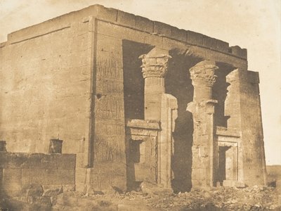 Vy över fasaden av pronaos av Temple of Dakkeh Pselcis, 5 april 1850. av Maxime Du Camp
