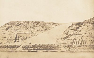 Översikt över Speos av Phré och Athor, vid Abousemblil, tagen från ön, 29 mars 1850. av Maxime Du Camp