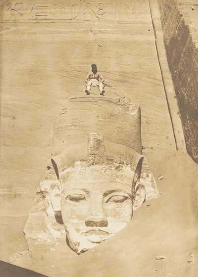 Den västligaste kolossen av Temple of Re, Abu Simbel, 1850. av Maxime Du Camp
