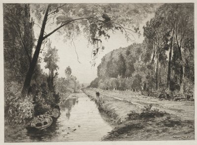 Kanal vid Pont Sainte-Maxence, ca. 1878. av Maxime Lalanne