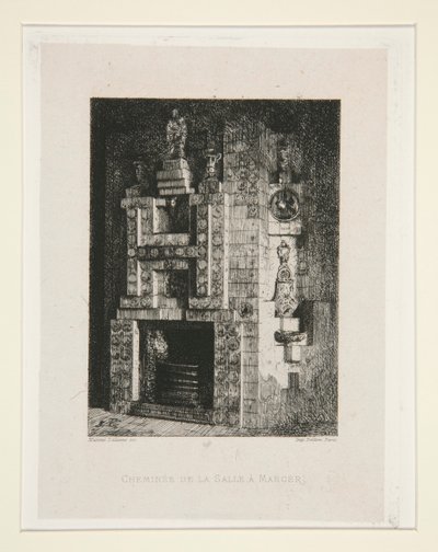 Chemin?e de la salle ? krubba (eldstad i matsalen), pl. 4 från sviten Chez Victor Hugo (Victor Hugo av Maxime Lalanne