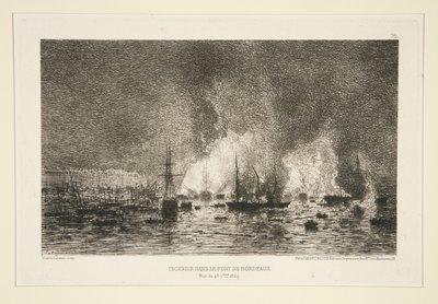 Brand i hamnen i Bordeaux (Brand i hamnen i Bordeaux) av Maxime Lalanne