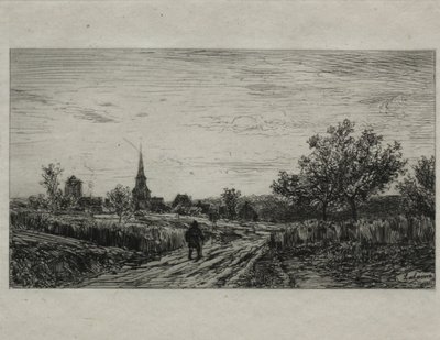 Landskap, kväll (återvända hem) av Maxime Lalanne