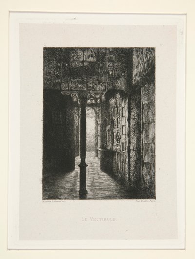 Vestibulen, pl. 3 från sviten At Victor Hugo (Victor Hugo). av Maxime Lalanne