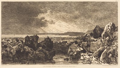 De svarta klipporna nära Trouville (lågvatten) av Maxime Lalanne