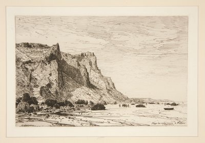 De svarta kornas strand? Villers (Calvados) (Svarta kornas strand vid Villiers [Cavaldos]) av Maxime Lalanne