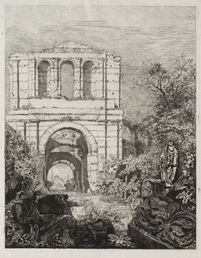 Ruinerna av Lallien-palatset. av Maxime Lalanne