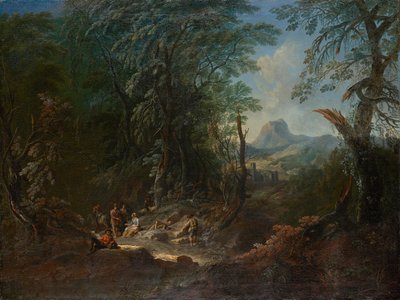 skogslandskap "morgon" av Maximilian Joseph Schinnagl