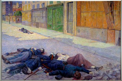 En gata i Paris i maj 1871 eller kommunen av Maximilien Luce