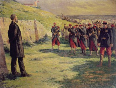 Skjutgrupp på väg att skjuta Eugene Varlin, ca 1918 av Maximilien Luce