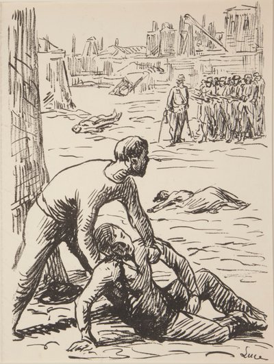 Nio namnlösa tryck av politiska ämnen av Maximilien Luce