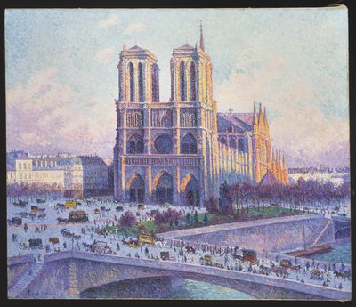 Notre Dame, Paris, Utsikt från Quai Saint-Michel, 1901-04 av Maximilien Luce