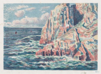Havet vid Camaret, The Red Rocks, 1895. av Maximilien Luce