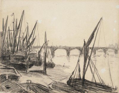 Themsen vid Vauxhall Bridge av Maximilien Luce