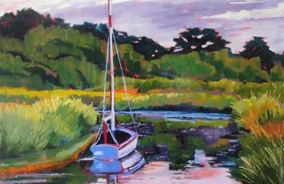 Segelbåten Tranquil Marsh av Maxine Shore