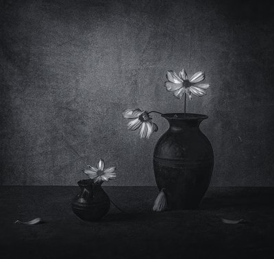 Ett bleknande blomsterstilleben av May G
