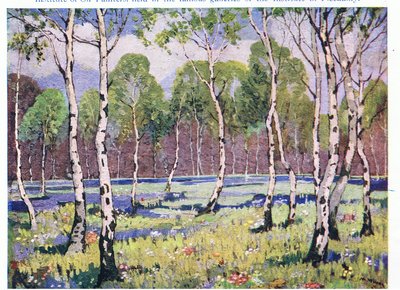 Spring Woodland (färg litho) av May Wilson Preston