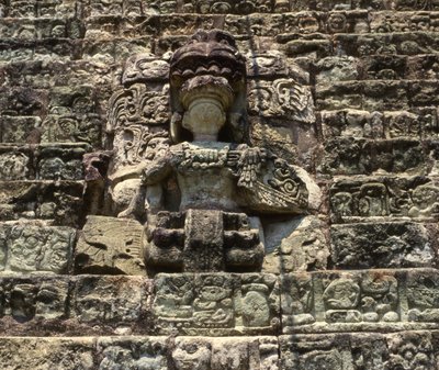 Copan hieroglyfisk staty av Mayan