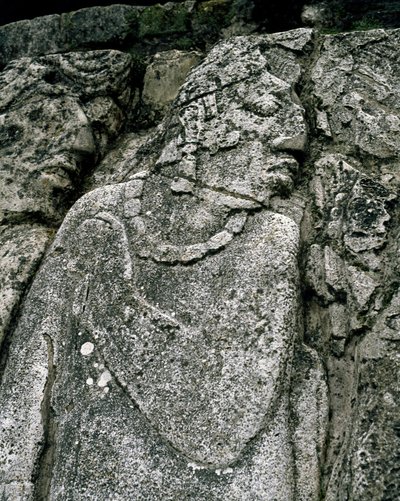 Stele i hus A, uteplats 2 i palatset av Mayan