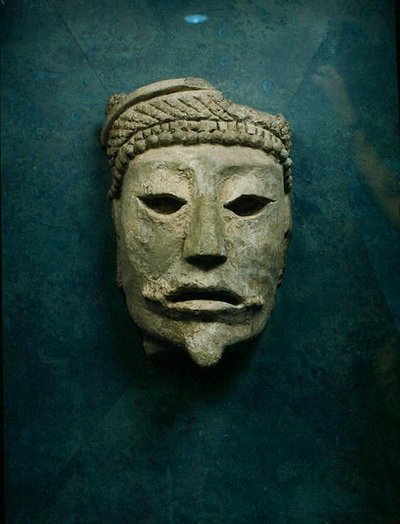 Begravningsmask, Comalcalco, Tabasco, Mexiko (stuckatur) av Mayan Mayan
