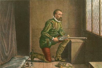 James Hamilton i väntan på att regent Moray ska närma sig (gravyr i färg) av McLaren John Ralston