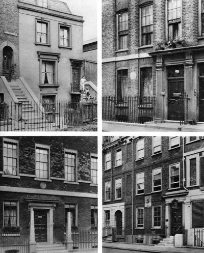 Fyra London-hus av kända män, London, 1926-1927. av McLeish