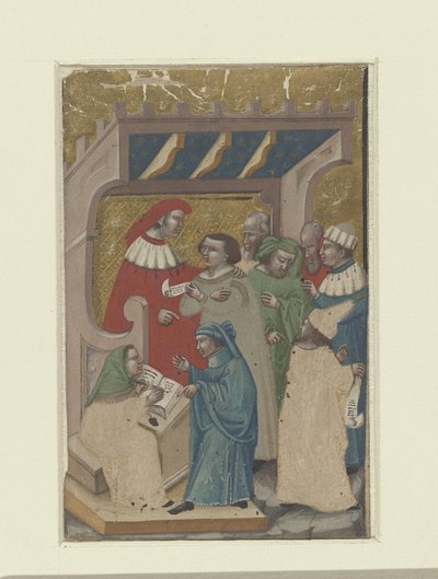 Scen kring en domares utslag av Meester van 1346