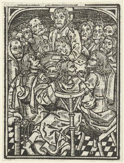 Sista måltiden av Meester van de Delbecq Schreiber Passie (attributed to)