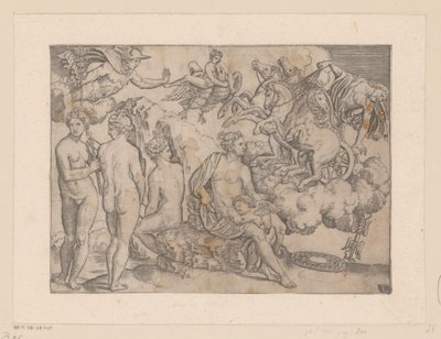 Venus träffade Amor och Jupiter träffade Ganymedes av Meester van de Dobbelsteen