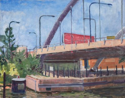 Damen Bridge from the River, 2011 (olja på duk) av Megan Williamson