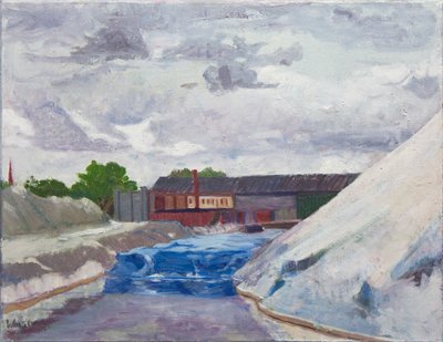 Salt Dam on the Cal Sag, 2014 (olja på duk) av Megan Williamson