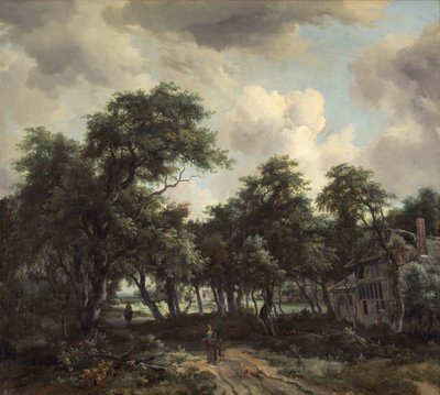 Hydda bland träd av Meindert Hobbema