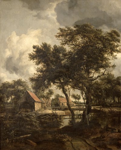 The Watermill, c.1660 swed av Meindert Hobbema