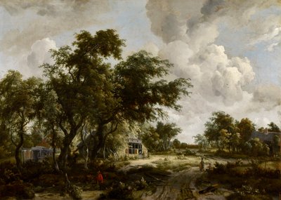 By med vattenkvarn bland träd av Meindert Hobbema