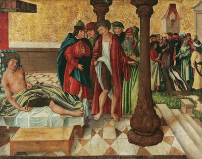 Mirakulös benläkning av St. Cosmas och Damian av Meister der Legendenszenen