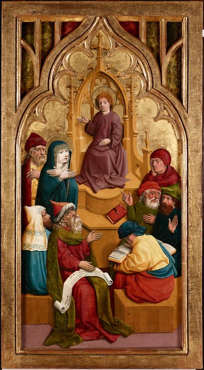 Tolv år gamla Jesus i templet av Meister von Schloss Lichtenstein
