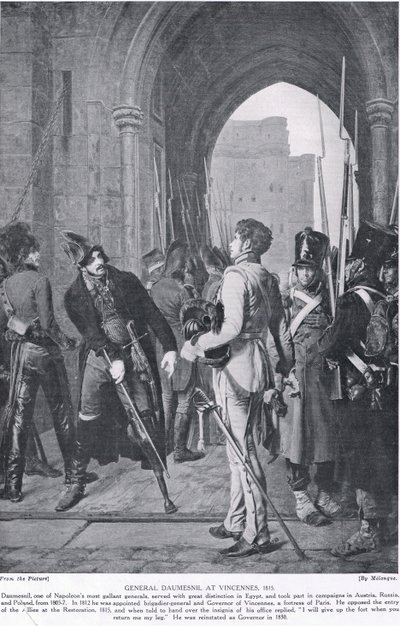 General Daumesnil i Vincennes, 1815, illustration från 