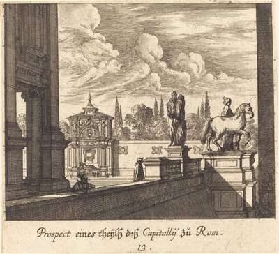 Capitoline, Rom av Melchior Küsel after Johann Wilhelm Baur