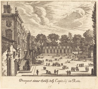 Capitoline, Rom av Melchior Küsel after Johann Wilhelm Baur