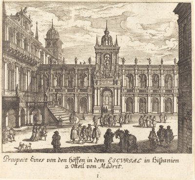 Escorial, Spanien av Melchior Küsel after Johann Wilhelm Baur