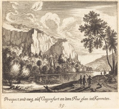 Mountain View, Klagenfurt av Melchior Küsel after Johann Wilhelm Baur