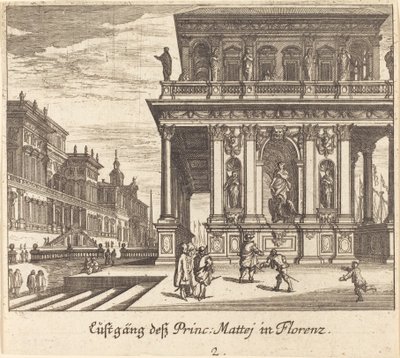 Palace, Florens av Melchior Küsel after Johann Wilhelm Baur